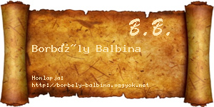Borbély Balbina névjegykártya